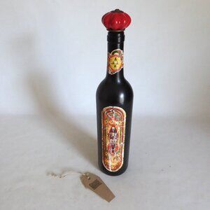 NEW 14” APOTHECARY GLASS BOTTLE SKELETON COFFIN DEATH HALLOWEEN GOTHIC ODDITY